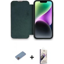 Marsilyan™- iPhone 13 Pro Max Kılıf Siluet Minimal Serisi - Siyah Bilvis 3D Mat Cam Ekran Koruyucu + Shine Kamera Lens Koruma Cam - Pe