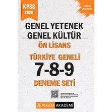 Pegem Akademi Yayıncılık 2026 Kpss Genel Yetenek Genel Kültür Lise-Ön Lisans Tamamı Çözümlü Türkiye Geneli 7-8-9 (3'lü Deneme Seti)