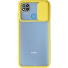 Etorva Store Xiaomi Redmi 9c Kılıf Palm Buzlu Kamera Sürgülü Silikon - Sarı
