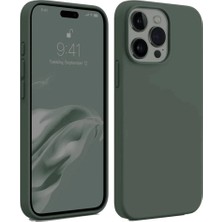 Etorva Store Apple Iphone 15 Pro Max Kılıf First Silikon - Koyu Yeşil