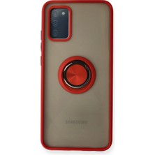 Etorva Store Samsung Galaxy A02S Kılıf Montreal Yüzüklü Silikon Kapak - Kırmızı