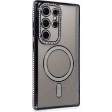 Etorva Store Samsung Galaxy S24 Ultra Kılıf Joke Simli Magneticsafe Kılıf - Siyah