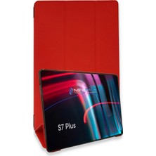 Etorva Store Samsung Galaxy T970 Tab S7 Plus 12.4 Kılıf Tablet Smart Kılıf - Kırmızı
