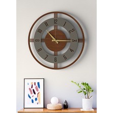 UltraNova 48 cm Büyük Boy Siyah-Beyaz Ahşap Duvar Saati – Modern Tasarım