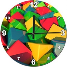 UltraNova Renkli Küpler Tasarımlı 30 cm Çap Analog Duvar Saati