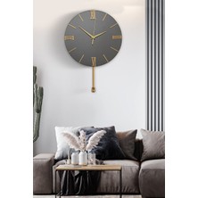 UltraNova Füme Aynalı Tokmak Detaylı LED Işıklı Duvar Saati - 30CM Modern Tasarım