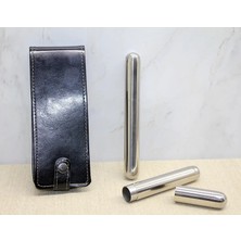 ALFA AKSESUAR 03 Deri Kılıflı Ikili Paslanmaz Çelik  Tüpü ALK3890