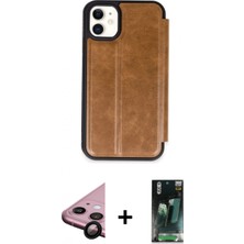 Marsilyan™- iPhone 11 Kılıf Zirve Yansıma Serisi - Siyah 360 Mat Full Body Arka Koruyucu + Raze Metal Kamera Lens - Sh