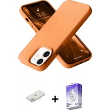 Marsilyan™- iPhone 12 Kılıf Ahenk Serisi - Siyah Bilvis 5in1 3D Magic Cam Ekran Koruyucu + Renkli Kamera Lens Koruma Cam - Pe