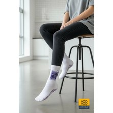 Dore Kadın Yeni Sezon Yoga Sports Trend Model Pilates ve Yoga Kaydırmaz Tabanlı Çorap 1 Çift Mor 36 - 42