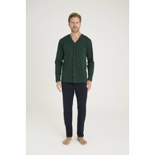 ALFA AKSESUAR 03 Kocabey 9134 Erkek  V Yaka Boydan Düğmeli Pijama Takımı