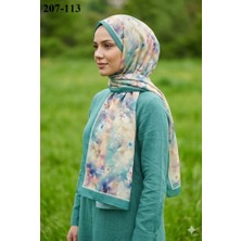 Moon Scarf Bambu Kraş Pamuk Şal (Yeşil) 207-113