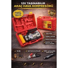 Sermer Pazarlama 12V Araç Lastik Şişirme Kompresörü 150 Psı Taşınabilir Hava Pompası Çakmak Girişli