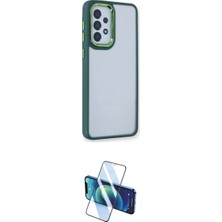 Marsilyan™- Galaxy A73 5g Kılıf Eksen Doku Prime - Siyah 3D Antistatik Cam Ekran Koruyucu