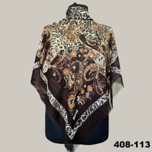 Soft İpek Soft Ipek Etnik Desenli Flamlı Kotton Eşarp 408-113