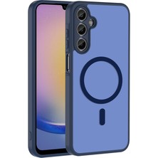 Gpack Galaxy A24 Kılıf Babet Magsafe Kablosuz Şej Şarj Özellikli Silikon Lacivert