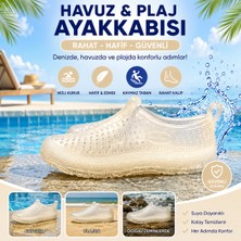 Cotyora 37 Numara Günlük Kadın Erkek Şeffaf Deniz Ayakkabısı Kaymaz Dayanıklı Taban Şık Havuz Plaj Rafting Sandaleti
