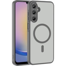 Gpack Galaxy A24 Kılıf Babet Magsafe Kablosuz Şej Şarj Özellikli Silikon Gri