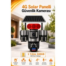 3 Hareketli Kameralı Güneş Enerjili Solar Güvenlik Kamerası 4g Sim Kart Hediyeli Gece Görüşlü Güneş Panelli Kamera