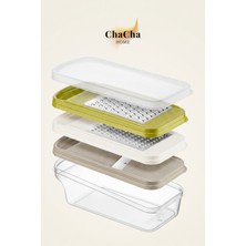 ChaCha Home Stronger 3'lü Rende Seti ve Kapaklı ve Hazneli Saklama Kabı - Çok Fonksiyonlu Dilimleyici