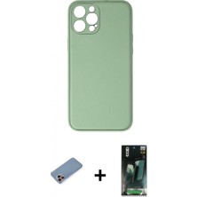 Marsilyan™- iPhone 12 Pro Kılıf Yadigar Klasik - Siyah 360 Mat Full Body Arka Koruyucu + Shine Kamera Lens Koruma Cam - Pe