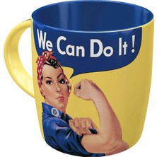 Nostalgic Art 43013 Retro Kahve Fincanı We Can Do It, Büyük Fincan, Harika Abd Motifli, Vintage Sevenler Için Hediye Fikri, 330 ml
