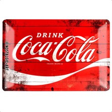 Nostalgic Art Nostalgic-Art 22235 Coca-Cola – Logo Kırmızı Dalga, Metal Levha 20 x 30 cm
