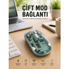 Motto Ticaret Mey Ithalat® Pilli Kablosuz Mouse Bluetooth ve USB Uyumlu Sessiz Tıklama Yeni Nesil