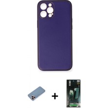 Marsilyan™- iPhone 12 Pro Kılıf Yadigar Klasik - Siyah 360 Mat Full Body Arka Koruyucu + Shine Kamera Lens Koruma Cam - Pe