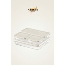 ChaCha Home Alfa 4'lü Bpa Içermez Derin Dondurucu ve Buzdolabı Saklama Kabı Seti Şeffaf Erzak Düzenleyici