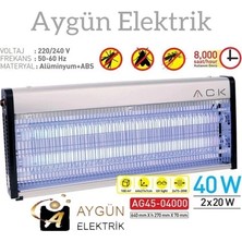Aygün Elektrik Ack AG45-04000 2X20W Elektrikli Sinek ve Haşere Öldürücü