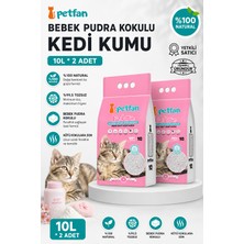 Petfan Bebek Pudra Kokulu Bentonit Kedi Kumu (2*10L)