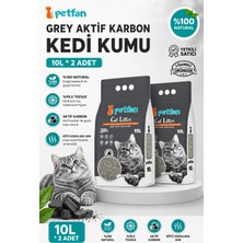 Petfan Grey Aktif Karbonlu Bentonit Kedi Kumu (2*10L)