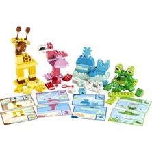 Esranın Dünyası LEGO Duplo Hayvan Yapma Oyunu Eğitici Oyuncak 10472 – 3 Yaş ve Üzeri Kız ve Erkek Çocuklar Için Resimli Kartlar ve 8 Hayvan Figürü Içeren Eğitici Oyuncak Yapım Seti, Çocuklara Hediye Fikri (94 Parça)