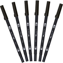 Esranın Dünyası 6 Adet Siyah Uçlu Dual Brush Pen ile Sanatsal Yaratıcılık
