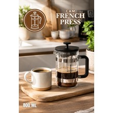 Porsima Smartpan BV008 French Press Paslanmaz Çelik Süzgeçli Cam Bitki Çayı Demliği Kahve Presi - 800 ml