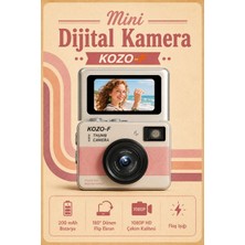 Retro Mini Dijital Kamera 1080P Hd 1.47 Inç Flip Ekranlı Flaşlı Selfie Video Vlog Kamerası