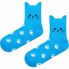 Carnaval Socks Kedi Kulaklı Pati Desenli Unisex Soket Çorap