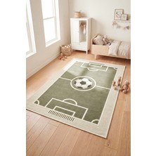 Konfor Halı Kids 6004 Yeşil Futbol Sahası Dokuma Çocuk Odası Halısı Yumuşak Bebek Odası Halısı