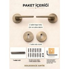 ALMITAL Solegrace ANTİK Yuvarlak Rozetli Kapı Kolu Lüks ODA Kapı Kolu