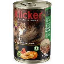 Klicker Kuzulu Sebzeli Kedi Konservesi 400 gr