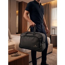 Viatox VT-005 Unısex Havlu Kumaş Hostes Valiz Seyahat Tatil Spor Hastane Çok Gözlü El ve Omuz Çantası Kabin Füme