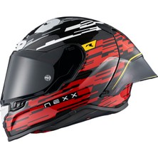 Nexx X.R3R Glıtch Racer Karbon Kırmızı-Beyaz Kask