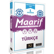 IQ Yayınları Iq Üniversiteye Giriş Sınavı 1.oturum Türkçe Maarif Eğitim Serisi