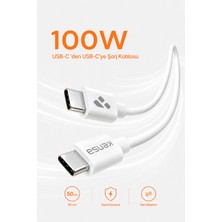 Kensa 100W Pd Destekli Usb-C To Usb-C Ultra Hızlı Şarj ve Veri Aktarım Kablosu