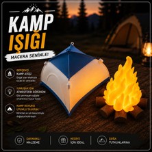 Dinç Spor Kamp Çadırı Gece Lambası – Kamp Ateşi Temalı Dekoratif LED Işık