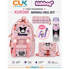 CLK Sports Master Pack Love Me Okul Çantası - Beslenme Çantası , Kalemlik Anahtarlık , Kuromi Silgi ve Kuromi Suluk&matara 500 ml Seti