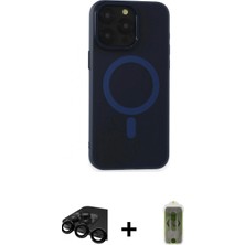Marsilyan™- iPhone 15 Pro Max Kılıf Yadigar Işık - Siyah Joko Magic 5d Hayalet Cam + Raze Metal Kamera Lens - Sh