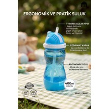 Muf Home 400 ml Pipetli Çocuk Suluğu - Pratik Kolay Açılır Pipet Sistemli Okul ve Anaokulu Için Sızdırmaz Matara Bpa Içermez.