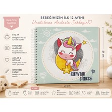 Dream Art Galery Kişiye Özel İsimli Bebek Günlüğü 0-12 Ay İlk Yılım Anı Defteri Fotoğraf Albümü Yenidoğan Hediyesi